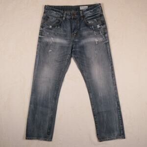 Rsrch & Dvlpmnt Distressed Stonewash Jeans Size 32x32 Straight Leg Medium Wash